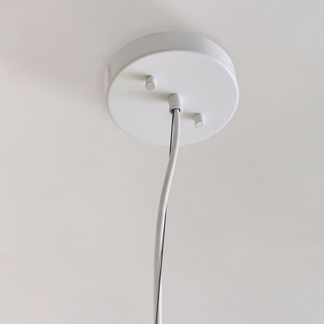 Metal 1970s Italian Striped Murano Glass Pendant in Manner of Venini - 2 Available For Sale - Image 7 of 7