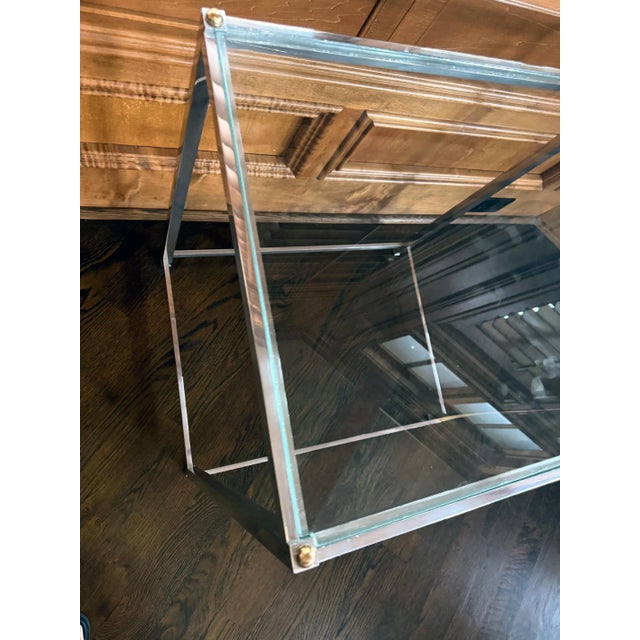 Chrome Late 20th Century Aluminum Brass Side Table by John Vesey For Sale - Image 8 of 10
