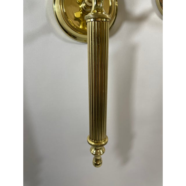 Brass Vintage Brass Neoclassical Style Candle Wall Sconces - A Pair For Sale - Image 8 of 18