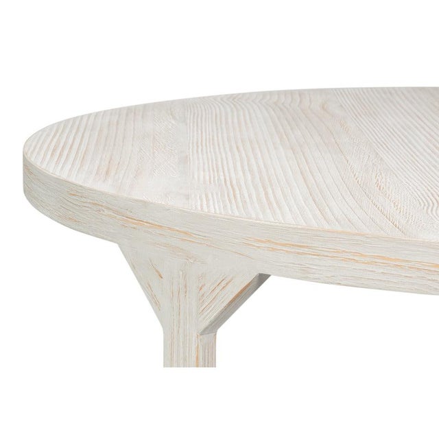 2020s Scandinavian Two-Tier Drum Coffee Table in Grey Pine For Sale - Image 5 of 11