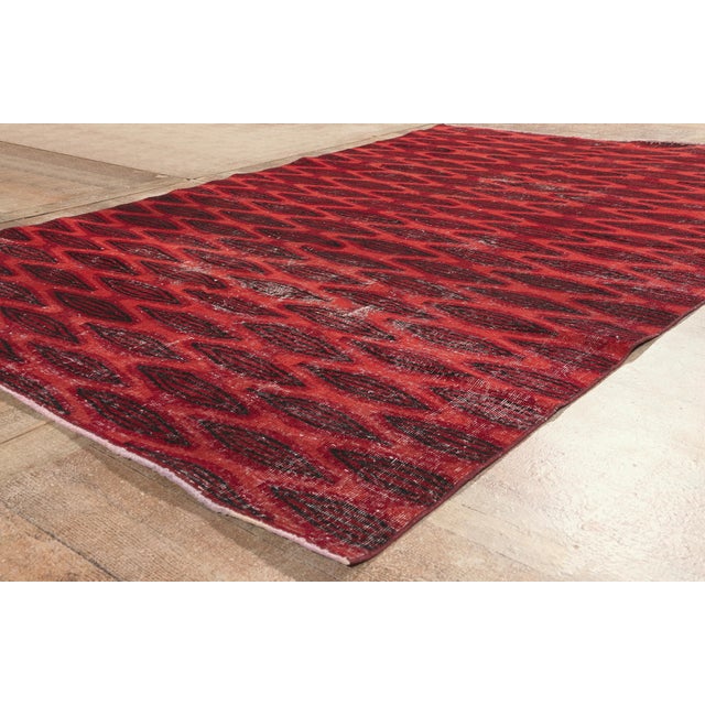 Red Zeki Muren Vintage Turkish Sivas Rug, 05'09 X 09'00 For Sale - Image 8 of 10