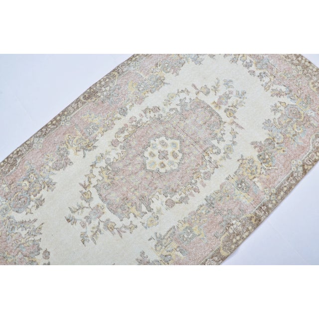 Vintage Botanical Oushak Area Rug For Sale - Image 4 of 11