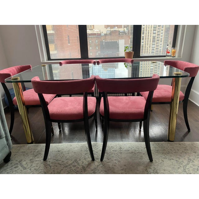 1970s 1970s Pace Collection Mid-Century Modern Glass and Brass Dining Table For Sale - Image 5 of 7