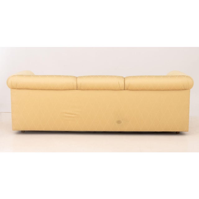 Wood Modern Golden Silk Blend Upholstered Sofa For Sale - Image 7 of 7