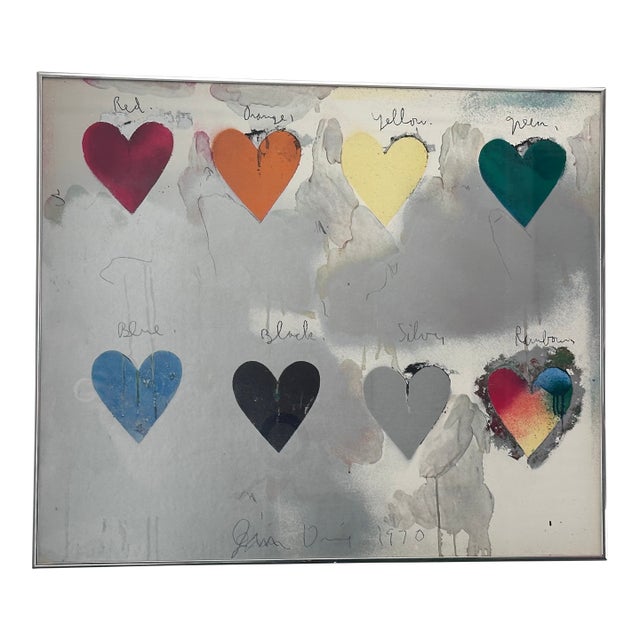 1970s Eight Hearts by Jim Dine For Sale