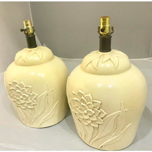 1960s Large Mid Century Ceramic Lamps - a Pair For Sale - Image 10 of 10