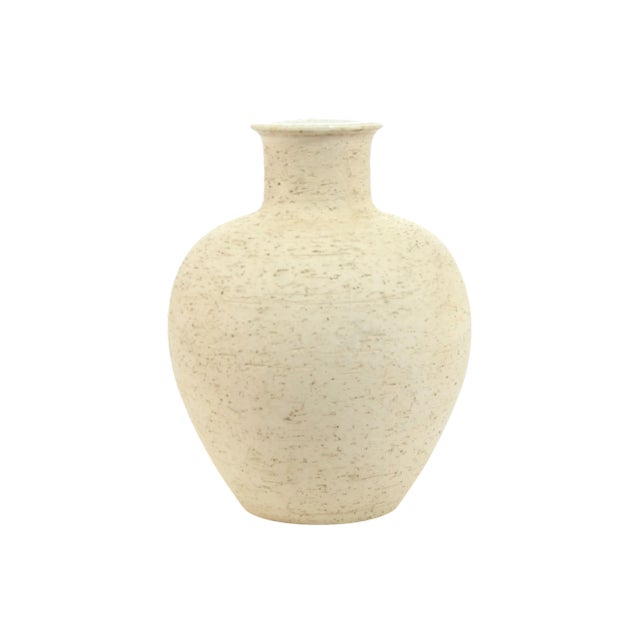 Mid-Century Modern Midcentury Textured Studio Art Pottery Vase For Sale - Image 3 of 6