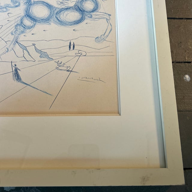 Surrealism 1970’s Original Salvador Dali Surrealist Etching “Pegasus in Flight With Angel” For Sale - Image 3 of 5