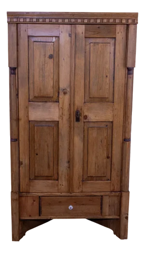 Late 19th Century Pine Corner Cabinet with Drawer, 1899