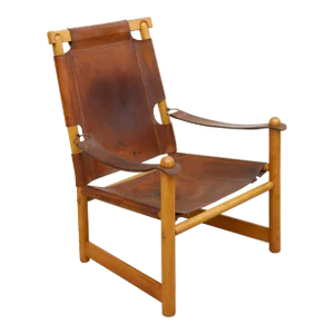 1960s Scandinavian Leather Sling Chair