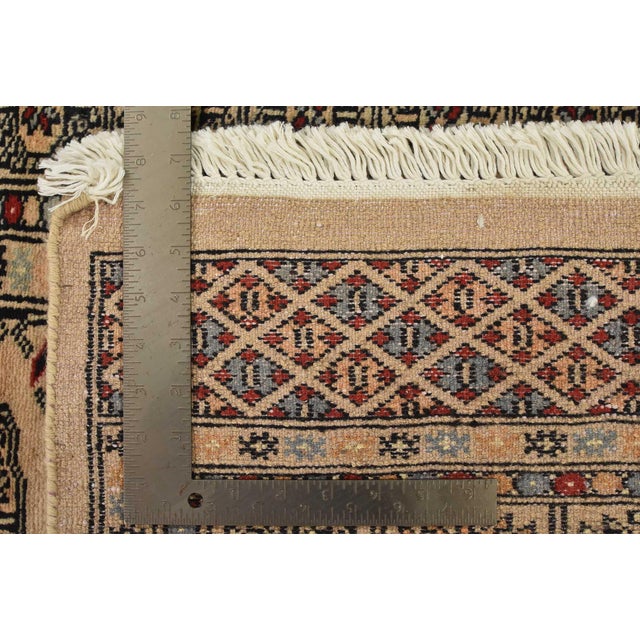 Bokhara Rug 4’2” X 5’6” Beige Wool Tribal Hand-Knotted Oriental Carpet For Sale - Image 11 of 11