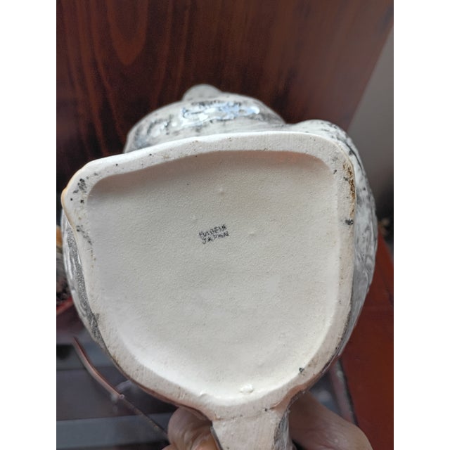 White Mid-Century Japanese Ceramic Tabby Cat Figural Teapot For Sale - Image 8 of 9