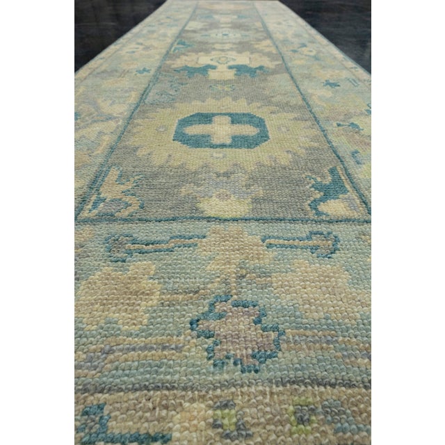 Textile Turkish Oushak Runner Rug 2'9" x 9'5" #17211 For Sale - Image 7 of 8
