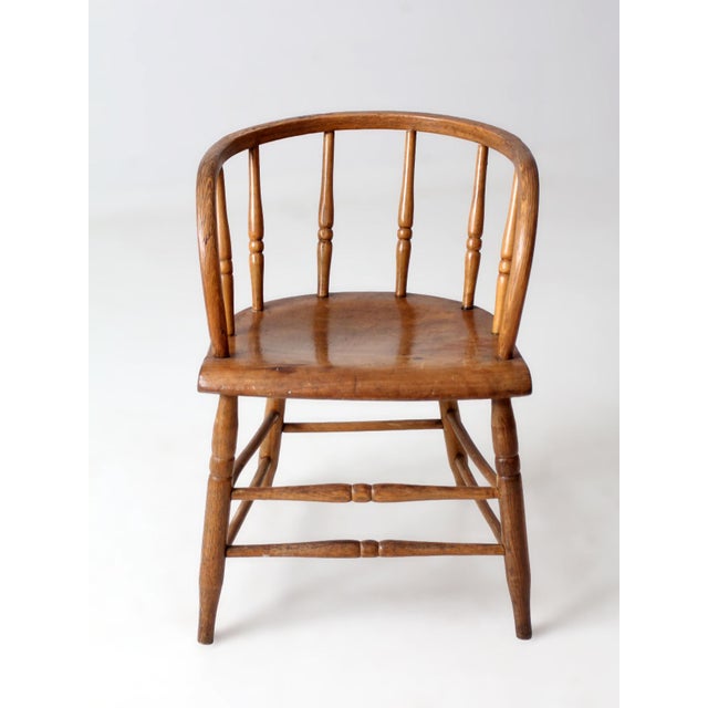 Antique 1800s Windsor Captain’s Chair For Sale - Image 4 of 10