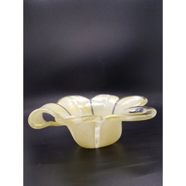 Beautiful pale yellow Murano glass handcrafted by Lavorazione Arte