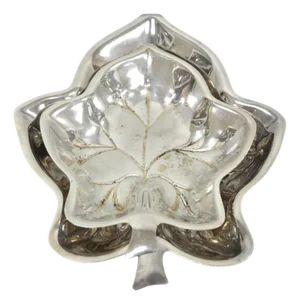 Vintage Canterbury Silver Plated Miniature Leaf Shaped Trinkets Dish Set of 2