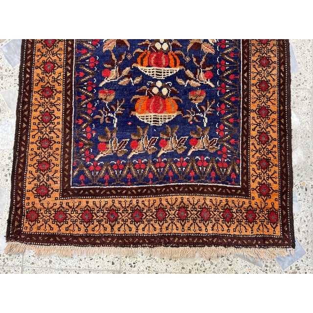 Textile Hand-Knotted Baluchi Tree of Life Pictorial Prayer Wool Area Rug - 2'11" X 5'4" For Sale - Image 7 of 12