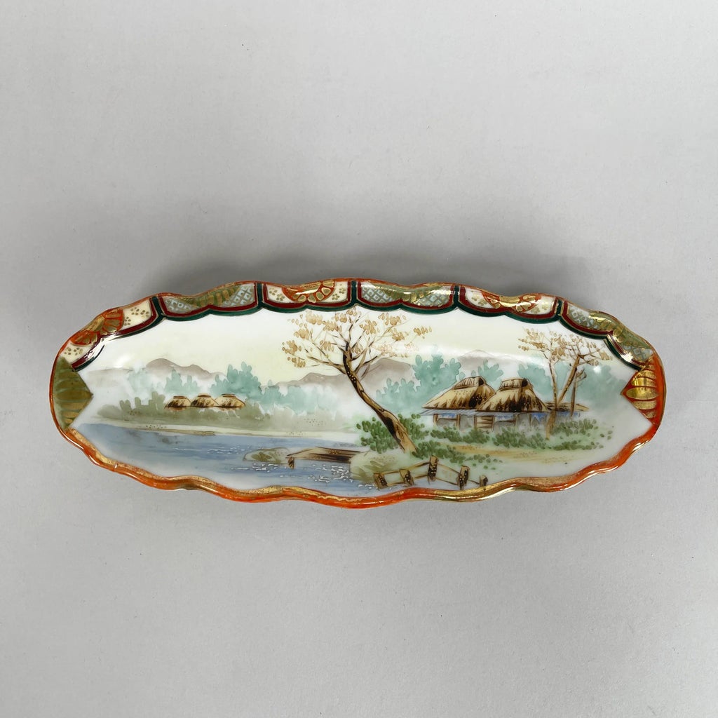 Vintage Noritake Nippon Japanese Hand-Painted Oval Candy Dish 