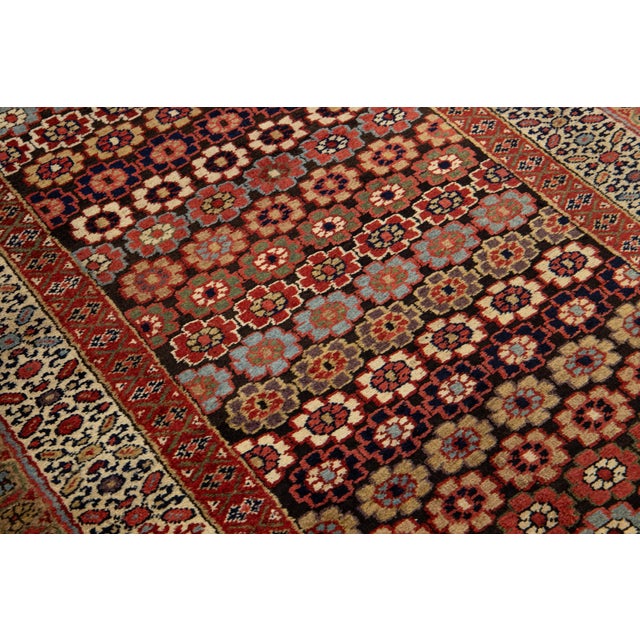 Brown Antique Malayer Wool Runner Handmade With Floral Pattern For Sale In New York - Image 6 of 9