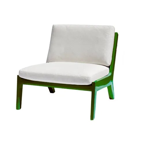 Portofino Outdoor Lounge Chair by the Drawing Room Atl - Handcrafted Mahogany in Premium Yacht Finish: Classic Green - Modern Furniture Outdoors For Sale - Image 4 of 4