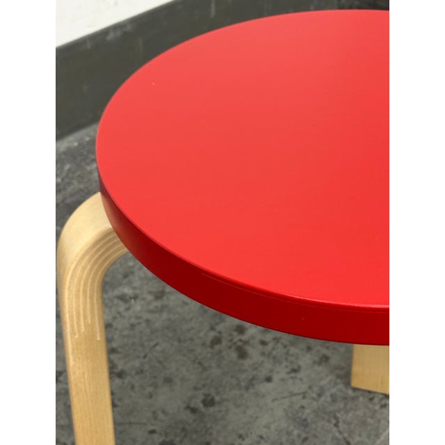 Red Alvar Aalto for Artek Stool, Model 60 For Sale - Image 8 of 12