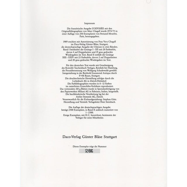 Marc Chagall, Polyphemus from Odyssey, 1989, Paper For Sale - Image 13 of 14