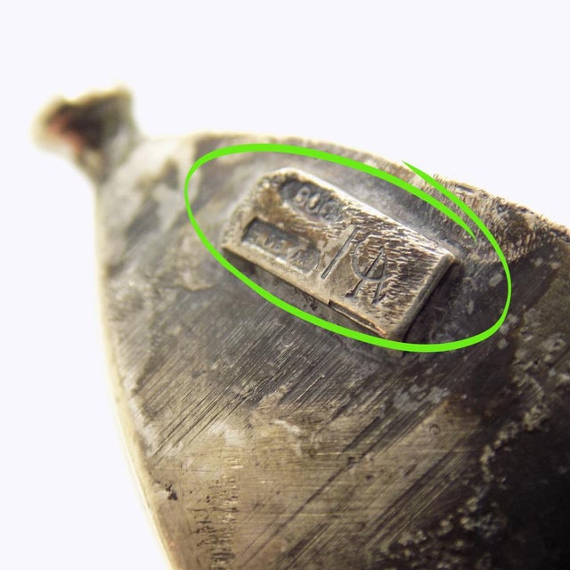 Large Vintage Italian Handmade Silver Ice Cream, 1970s For Sale - Image 11 of 15