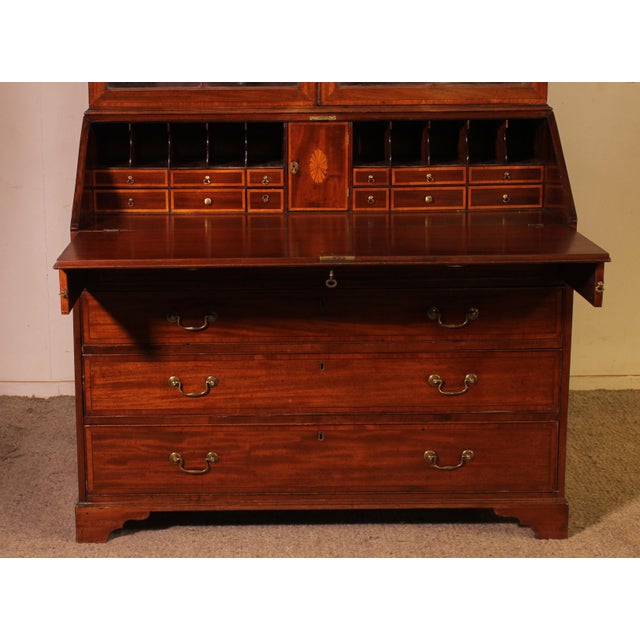 English Mahogany Glazed Secretaire, 1700s For Sale - Image 3 of 16