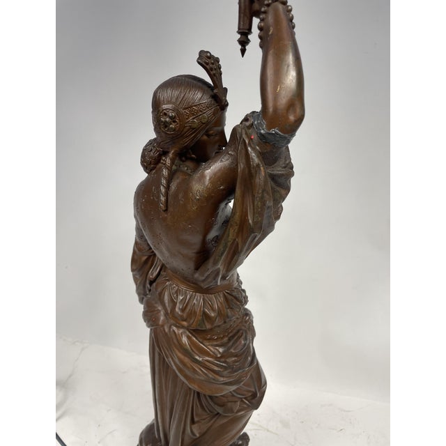 Art Nouveau Woman with Amphora Table Lamp, 1920s For Sale - Image 9 of 18