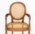 Pair of Louis XVI Style Red Velvet Upholstered Cane Paneled Walnut Fauteuils For Sale - Image 9 of 13