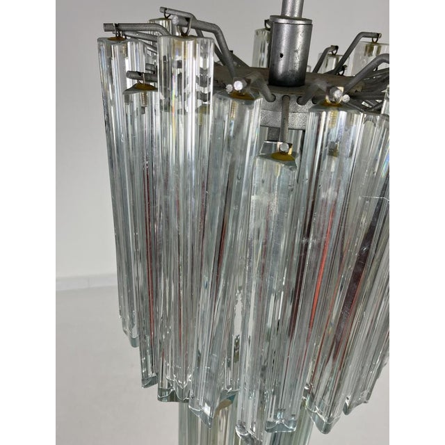 Metal Murano Glass Waterfall Chandelier in the style of Venini, 1960s For Sale - Image 7 of 10