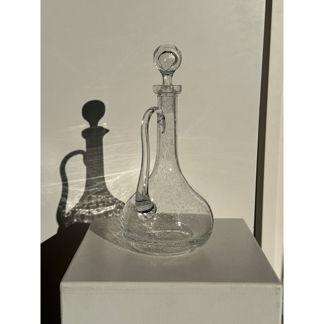 1950s Large Clear Glass Carafe with Stopper from Biot, 1956 For Sale - Image 5 of 13