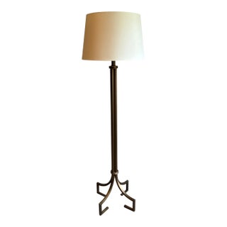 Late 20th Century Attributed to Baker Bronze Tone Neoclassical Floor Lamp For Sale