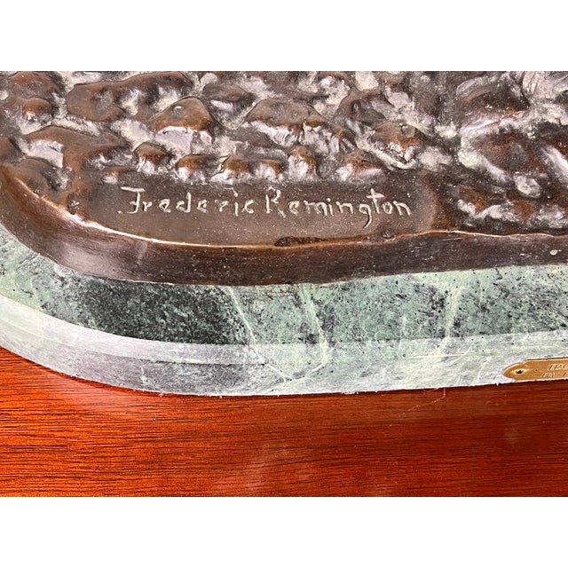 1970s After Frederick Remington “Trooper of the Plains” Lost Wax Bronze Sculpture 1909 For Sale - Image 10 of 10