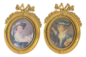 Louis XVI Style Photo Frames in Bronze, Set of 2