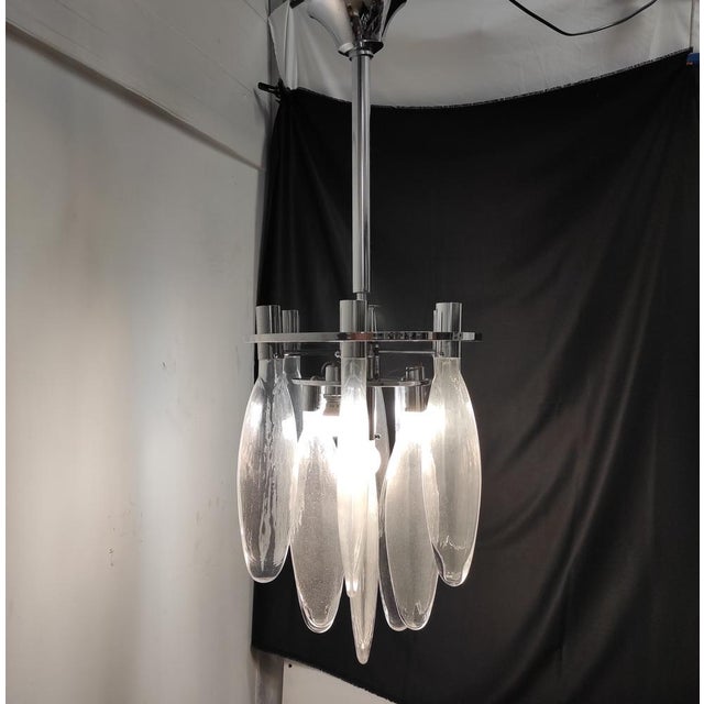 Cascade Murano Glass Ceiling Chandelier, 1970s For Sale - Image 9 of 11