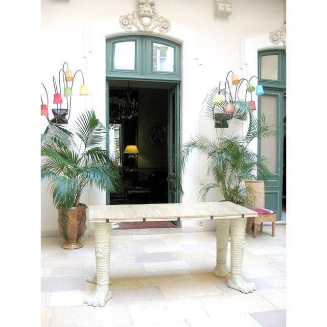 Neoclassical Jean-Charles Moreux Style French Neoclassical Display Console Table For Sale - Image 3 of 12