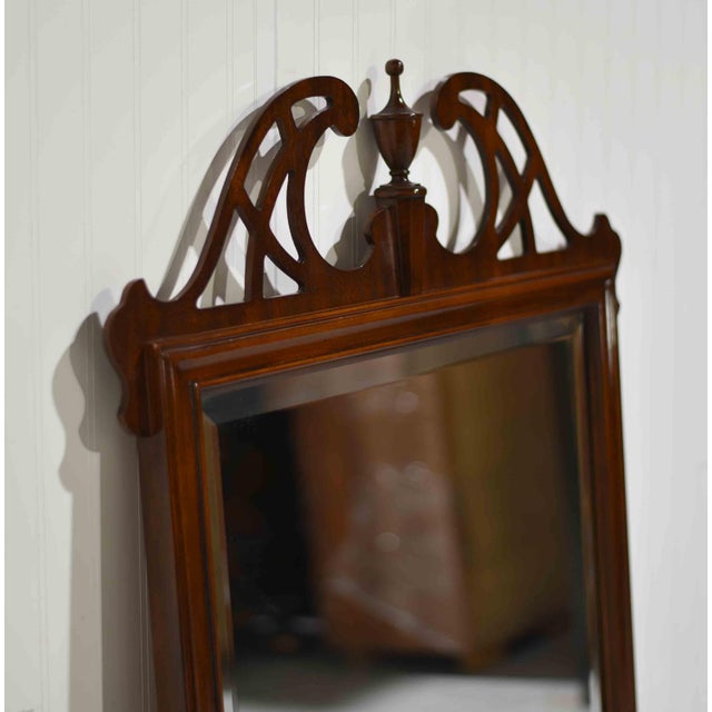 Drexel Heritage Mid Century Chippendale Beveled Glass Wall Mirror by Drexel Heritage For Sale - Image 4 of 12