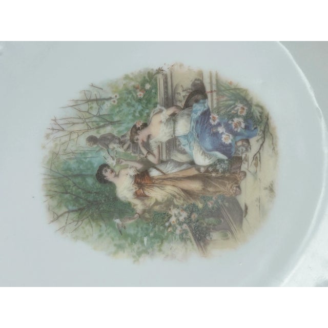 White Antique Royal Bavarian P.M.B. China Germany Decorative Plates - Set of 2 For Sale - Image 8 of 12