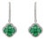 2.92Ct Zambian Emerald & Diamond Clover Dangle Drop Earrings in 14k Gold- A Pair For Sale