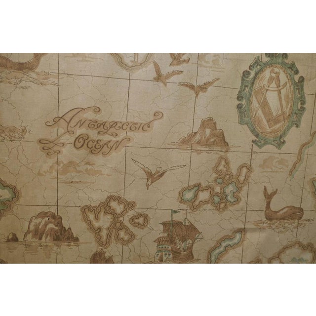 Triple Extending Fire Screen of Northern Hemisphere Map For Sale - Image 10 of 15