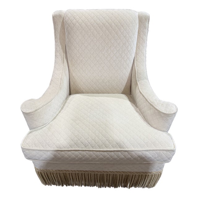 Candice Olson Cream and Beige Armchair For Sale