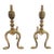 Pair of Brass Fireplace Andiron Set With Italian Artisanal Craftsmanship For Sale