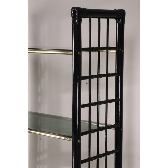 1970s Vintage Shelf in Smoked Glass and Bamboo-Style Frame, 1970s For Sale - Image 5 of 17