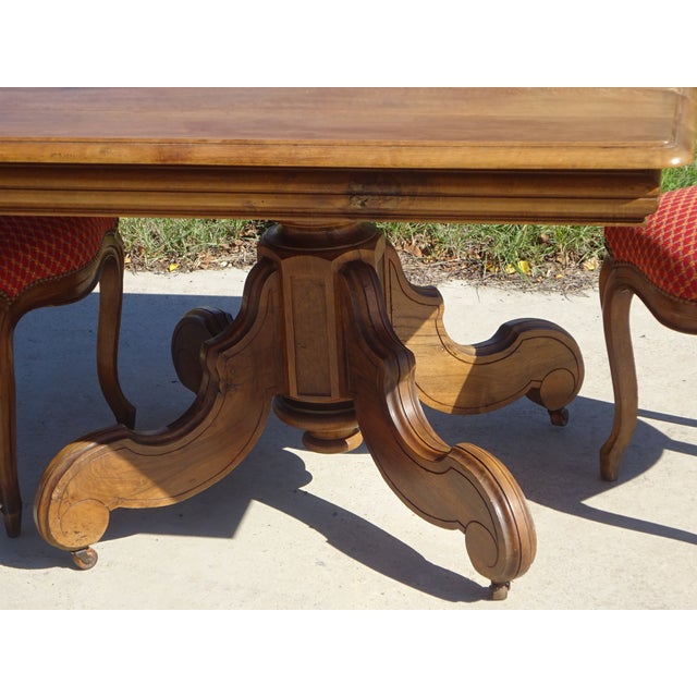 Antique Square Walnut Pedestal Table, 1800s For Sale - Image 6 of 18