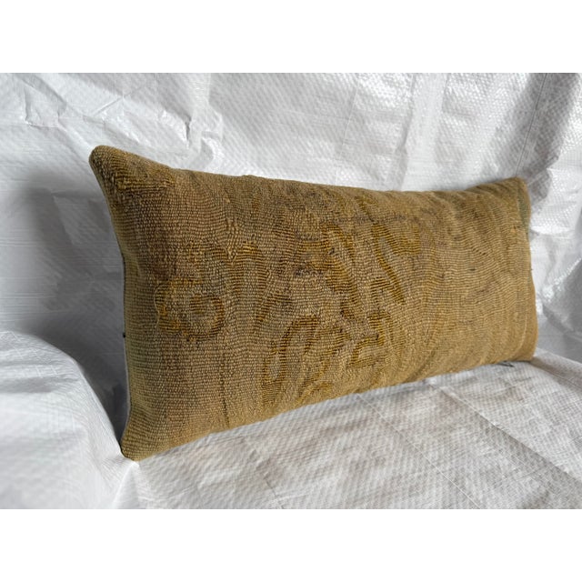 17th Century Antique Brussels Tapestry Decorative Pillow For Sale - Image 4 of 7