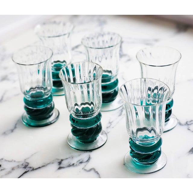 Mid-Century Modern Italian Murano Glass Liqueur Glasses, 1960s, Set of 6 For Sale - Image 7 of 7