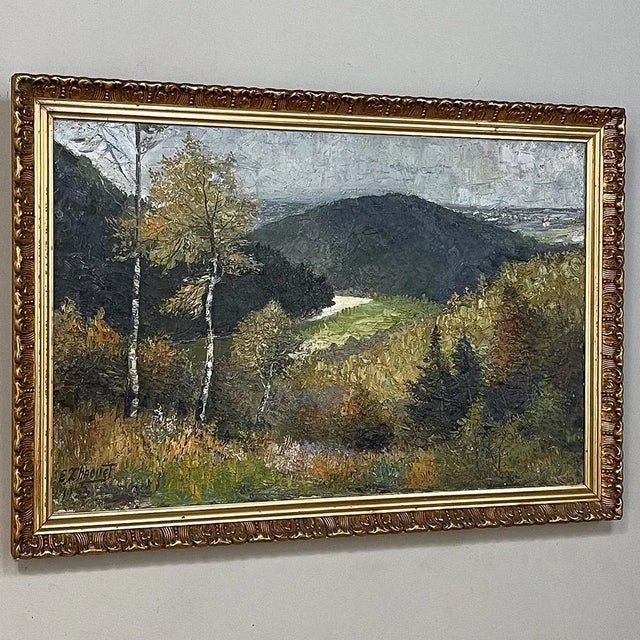 Impressionist Antique Framed Oil Painting on Canvas Signed e.x. Chaouet For Sale - Image 3 of 13