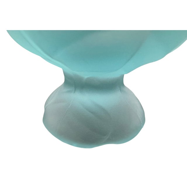 1960s The Retro Bloom: A Mid-Century Modern Classic Aquamarine Bud Vase by Viking Glass For Sale - Image 13 of 13