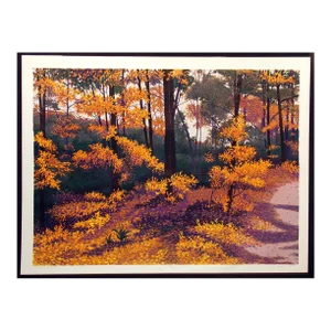 Gordon Mortensen "Sherborn Woods" Hand Signed Woodcut Print